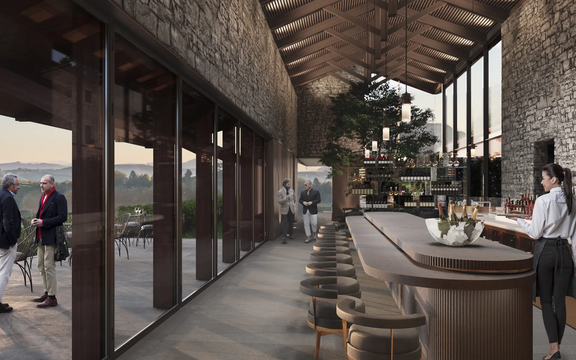 Wine bar del Ristorante Trame nel complesso Borgo Taurino